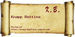 Knapp Bettina névjegykártya